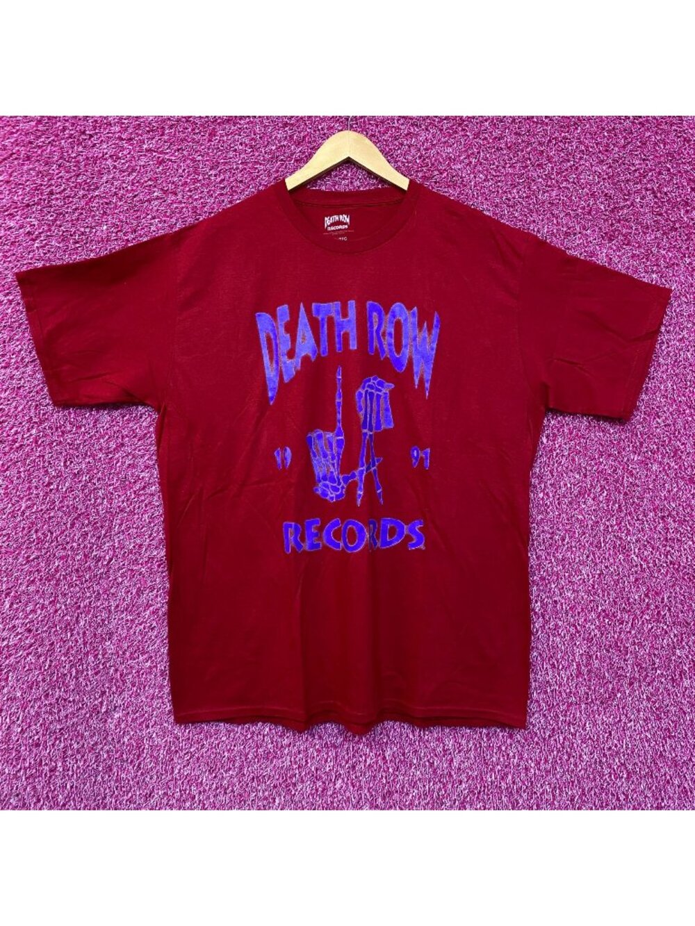 Death Row Records Grim Reaper LA Hands 1991 Hip Hop Tee 2X